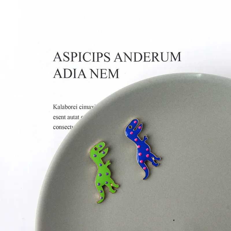 Маленькие аксессуары для капельного масла из сплава динозавра серьги подвесные