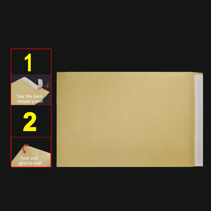 

A4 Envelope 50Pcs File Holder Storage Packets 9.01x12.75in 100 Sheets Capacity Self-adhesive for Office School Supply