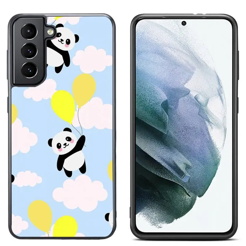 

Super Simple And Cute Panda Phone Case For Samsung S7 S8 S9 S10 S20 ULTRA Plus PC Cover Fundas Coque