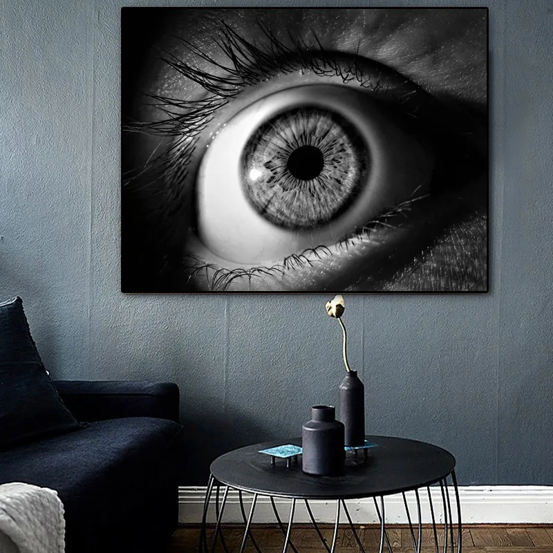 

Black Eyes Oil Painting on Canvas Wall Art Poster and Prints Painting for Home Living Room Decoration