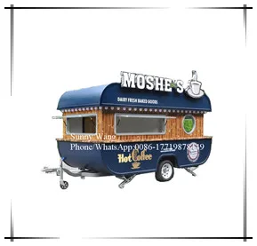 fast food truck trailer with high roof coffee bike for snack food hot dog cart