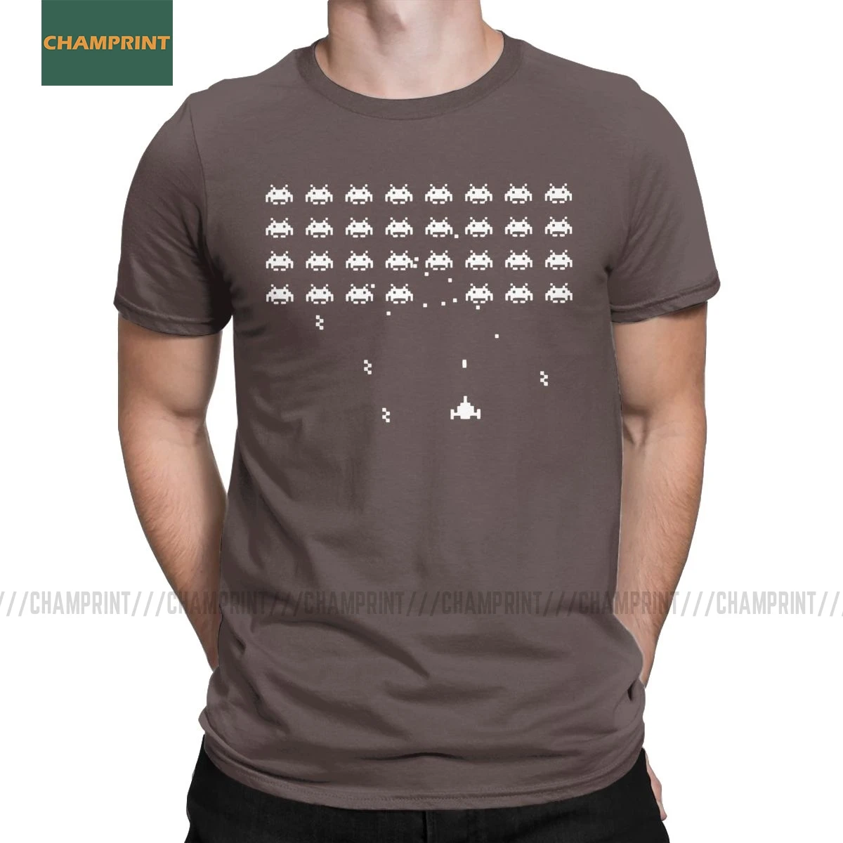 

Space Invaders Men T Shirts Breakout Martians Invasion Shooting Aliens Game Funny Tee Shirt Short Sleeve T-Shirt Cotton New