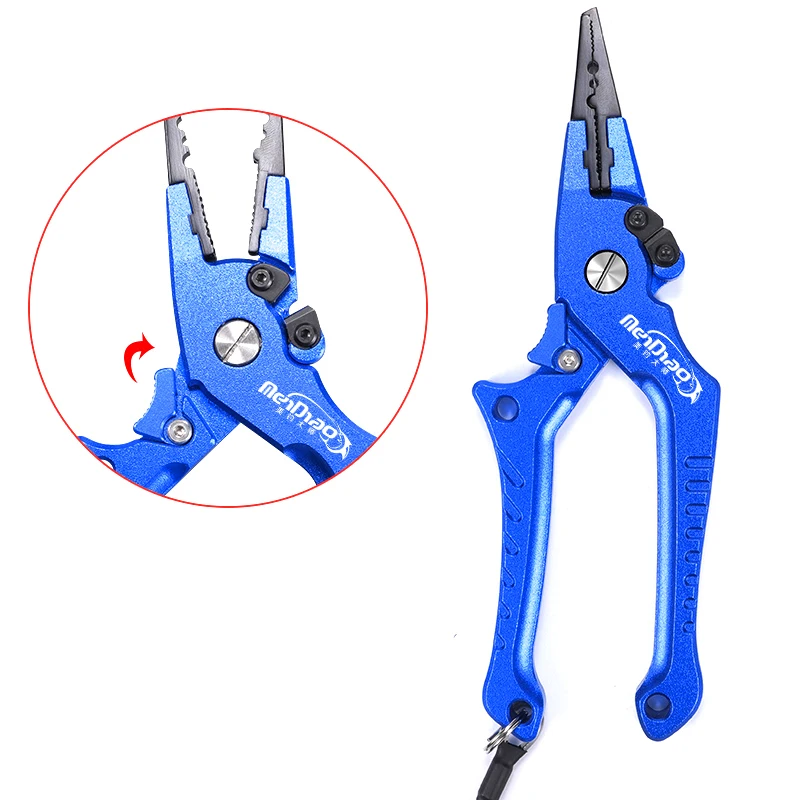 

Aluminum Alloy Fishing Pliers Split Ring Cutters Fishing Holder Tackle with Sheath & Retractable Tether Combo Hooks Remover
