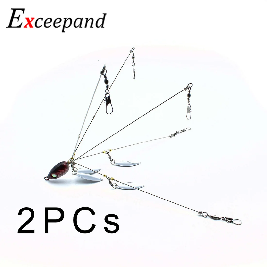 

2 PCs/lot Exceepand Umbrella Fishing Lure 5 Arms 4 Blades Fishing Alabama Rig Head Bait Bass Fishing Group Lure Swimming Bait