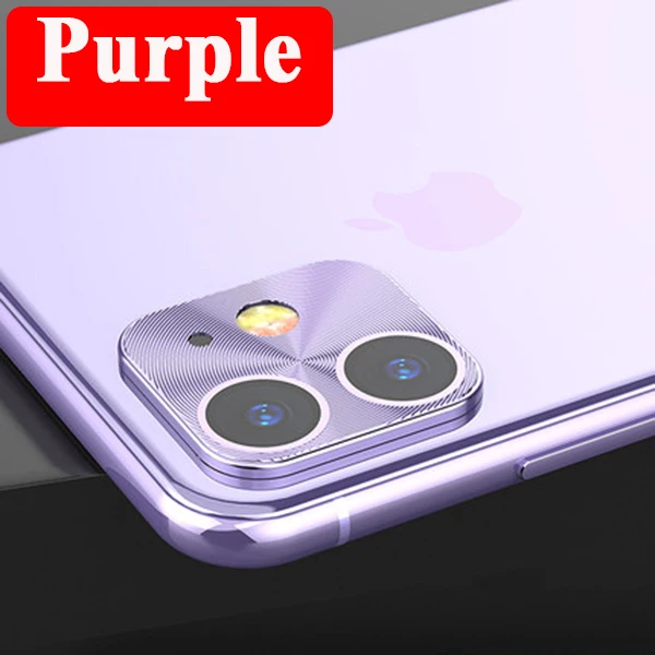 Защита для объектива камеры кольцо на iPhone 11 Pro закаленное стекло для iPhone 11Pro MAX телефон металлический сплав Телефон задняя защита - Цвет: Purple