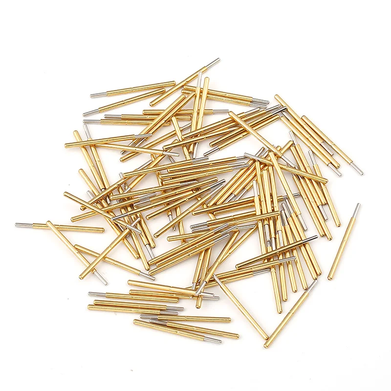 

100Pcs P160-J1 Nickel Plated Springs Test Probe Brass Tube Outer Diameter 1.36mm Total Length 24.5mm Electronic Test Probe Tool