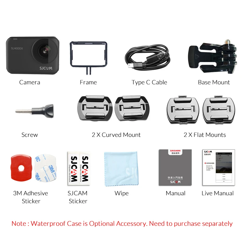 SJCAM SJ4000X Body Waterproof 4K 24fps Action Camera Wifi Remote Control Gyro Stabilizer Sports Video Camcoder | Электроника