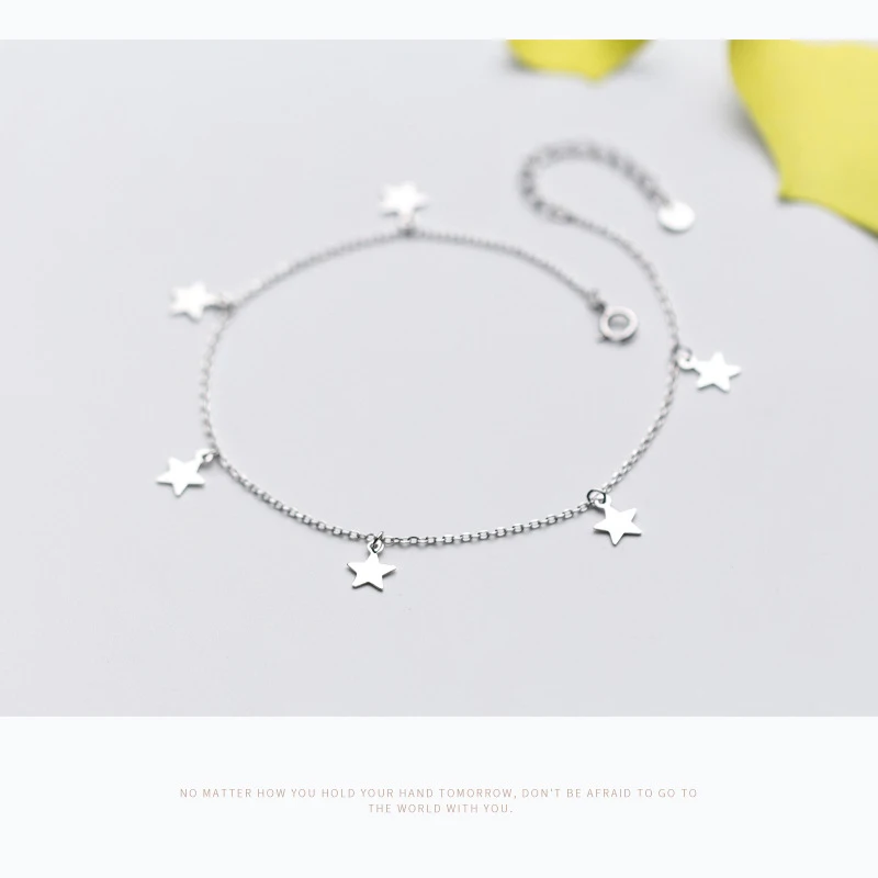 Colusiwei яркая цепь со звездами серебро anklets для женщин 925 стерлингового серебра модные украшения для ног браслет для ног лето