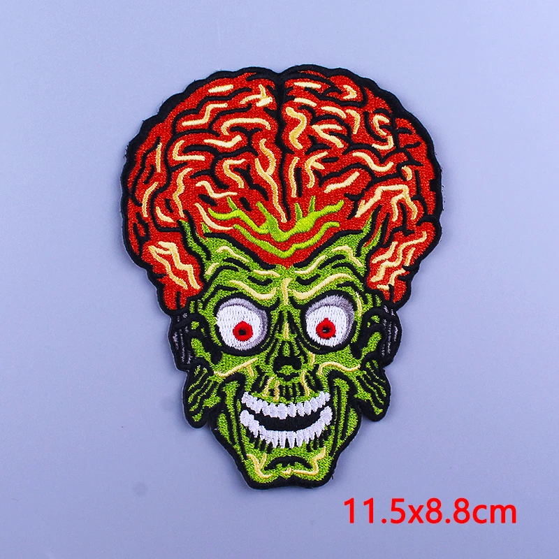 Нашивка Alien с НЛО полосатые вышитые нашивки в стиле панк на одежде термоклейкие