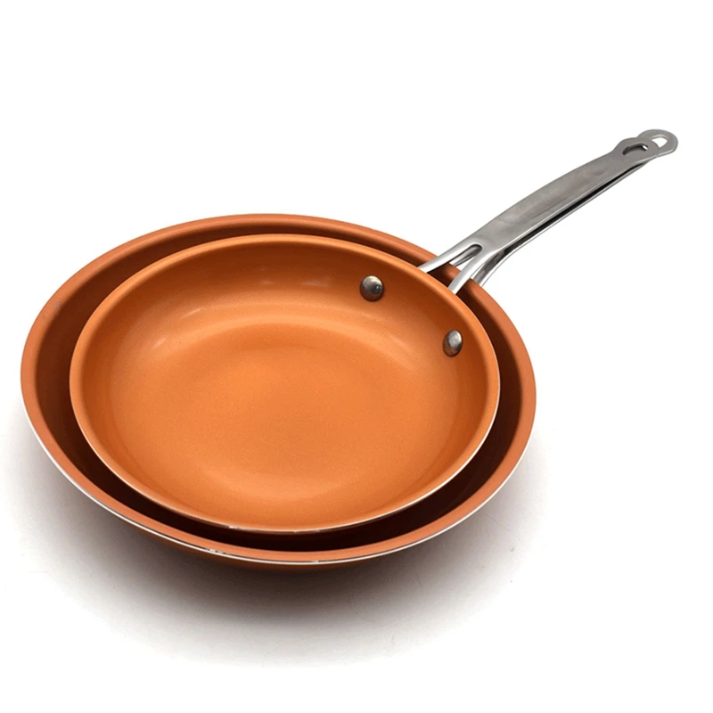 Лидер продаж набор из 8/10/12 дюймов с антипригарным покрытием Медная сковорода для