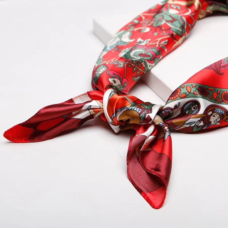 Шарф Шелковый женский квадратный 90*90 см мусульманский головной платок |