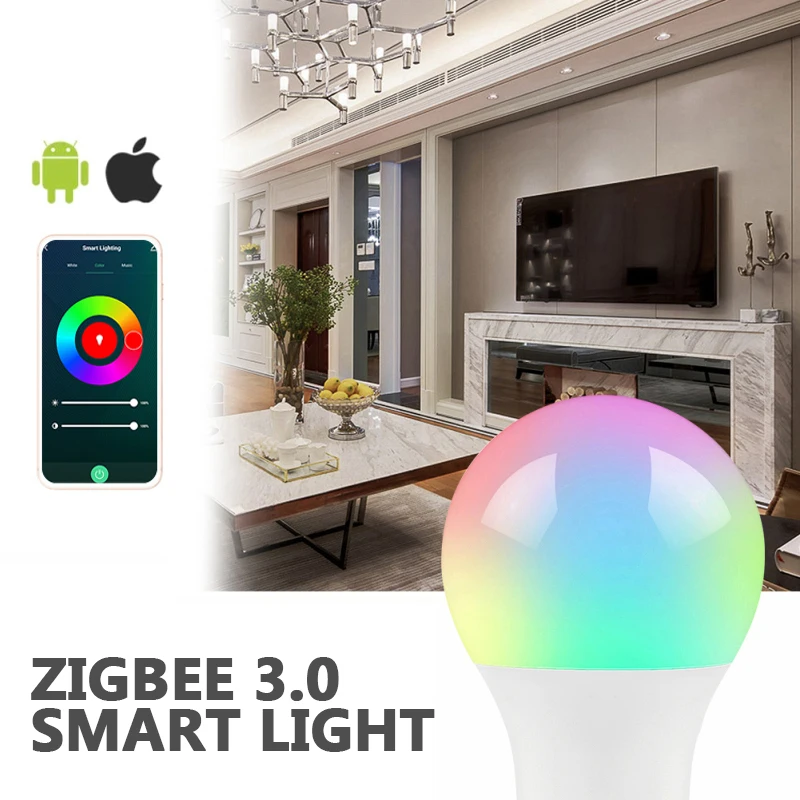 

E27 Светильник лампы Zigbee умная Светодиодная лампа для дома светильник RGB для Tuya Smart Life Smartthings Alexa Google Home голосовое Управление