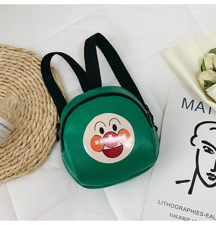 Детский рюкзак Anpanman для девочек и мальчиков; милые сумки-мессенджеры для маленьких принцесс; сумка на плечо с рисунком монетки; рюкзак из искусственной кожи; подарок для девочек - Цвет: Зеленый