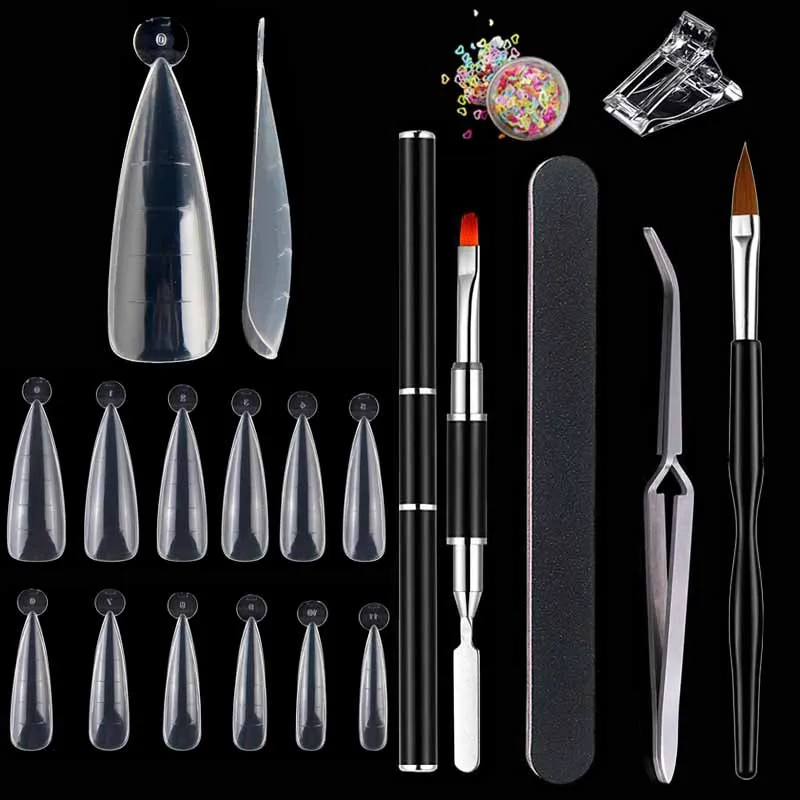 

Dual Nail Forms Set Full Cover Acrylic False Nails for Quick Building Mold Tips Extension Art UV Builder Poly Nail Gel Forms