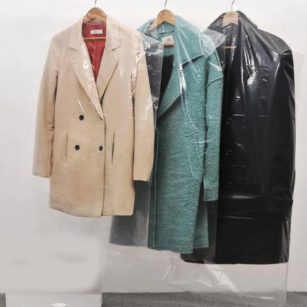 Прозрачный пластиковый пылезащитный чехол для одежды 50 шт. водонепроницаемый