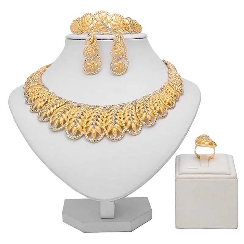 

ZuoDi Dubai Gold Bridal Jewelry Set Nigerian Wedding woman accessories jewelry set Fashion African beads Designer Jewelry Set