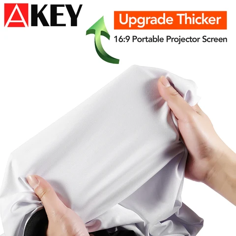 Складной переносной белый тканевый материал AKEY100/120/133 дюйма Pro16:9 для домашнего кинотеатра 4K Full HD