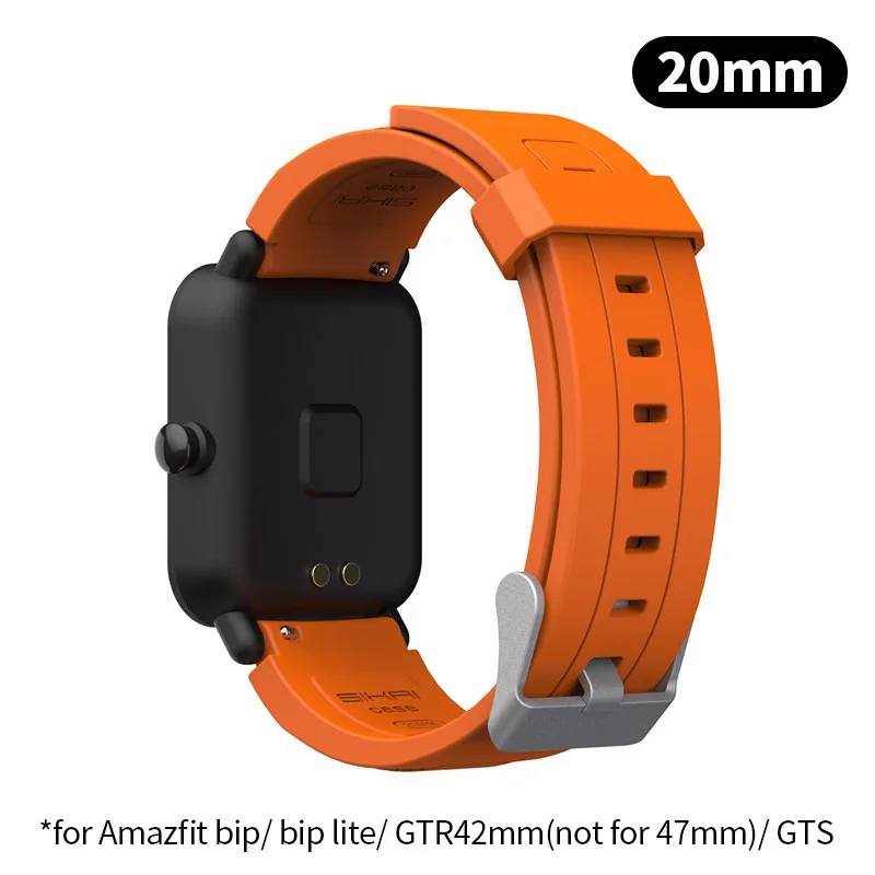 Ремешок для умных часов Amazfit bip GTR 42 мм 47 мм GTS запасной ремешок для xiaomi huami bip lite midong Bracelet 20 22 мм - Цвет: for bip GTS GTR 42mm
