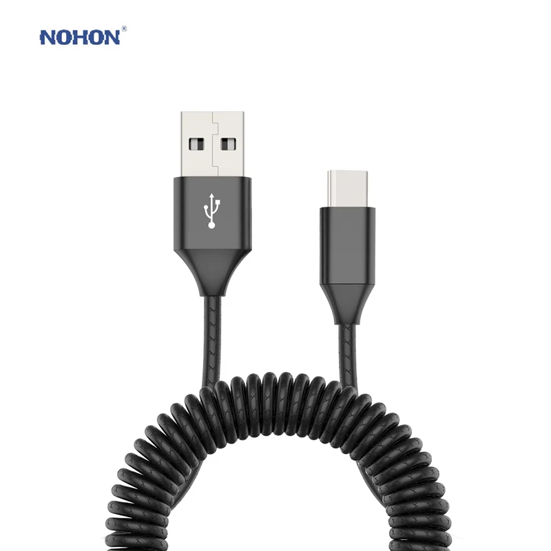 NOHON пружинный USB кабель для iPhone, samsung, Xiaomi, huawei, быстрое зарядное устройство для lightning, зарядный кабель для передачи данных, шнур зарядного устройства для Android