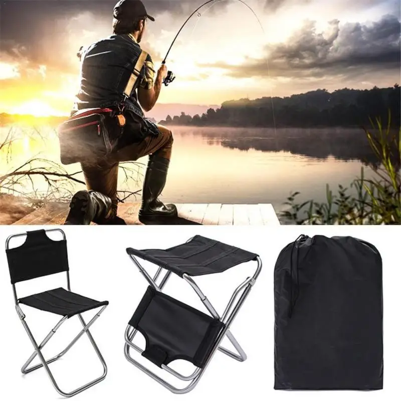 Lightweight 7075 Aluminum Alloy Folding Chair Outdoor Portable Stool Leisure Fishing Chair Barbecue Stool with Storage Bag