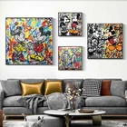 Disney Микки Поп-Арт холст Современная живопись Плакаты и отпечатки стены граффити искусство панно для детской комнаты, украшения для дома Cuadros