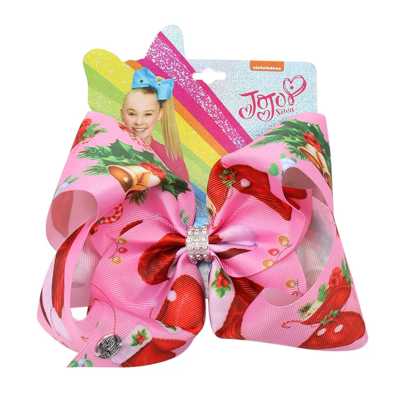 26 " Jojo луки для девочек/Jojo Siwa большой единорог рождественские банты для волос для девочек с зажимами бант ручной работы аксессуары для волос - Цвет: 26