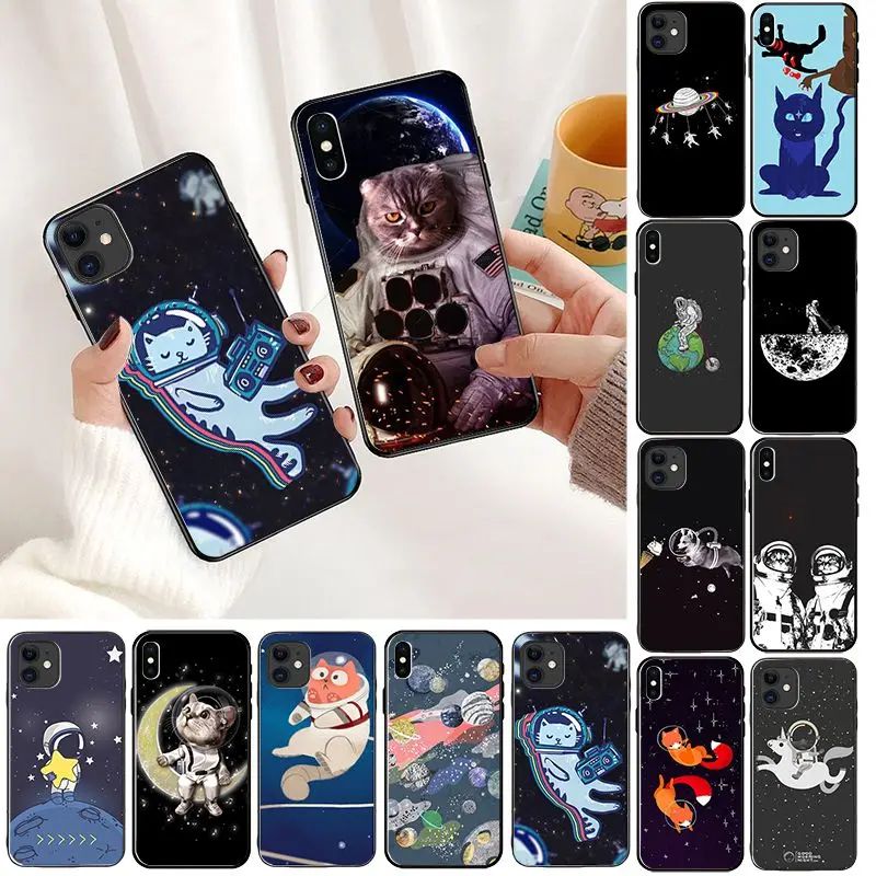 Чехол для телефона Космический Кот Новинка чехол Fundas iPhone 11 pro XS MAX 8 7 6 6S Plus X 5 5S SE XR