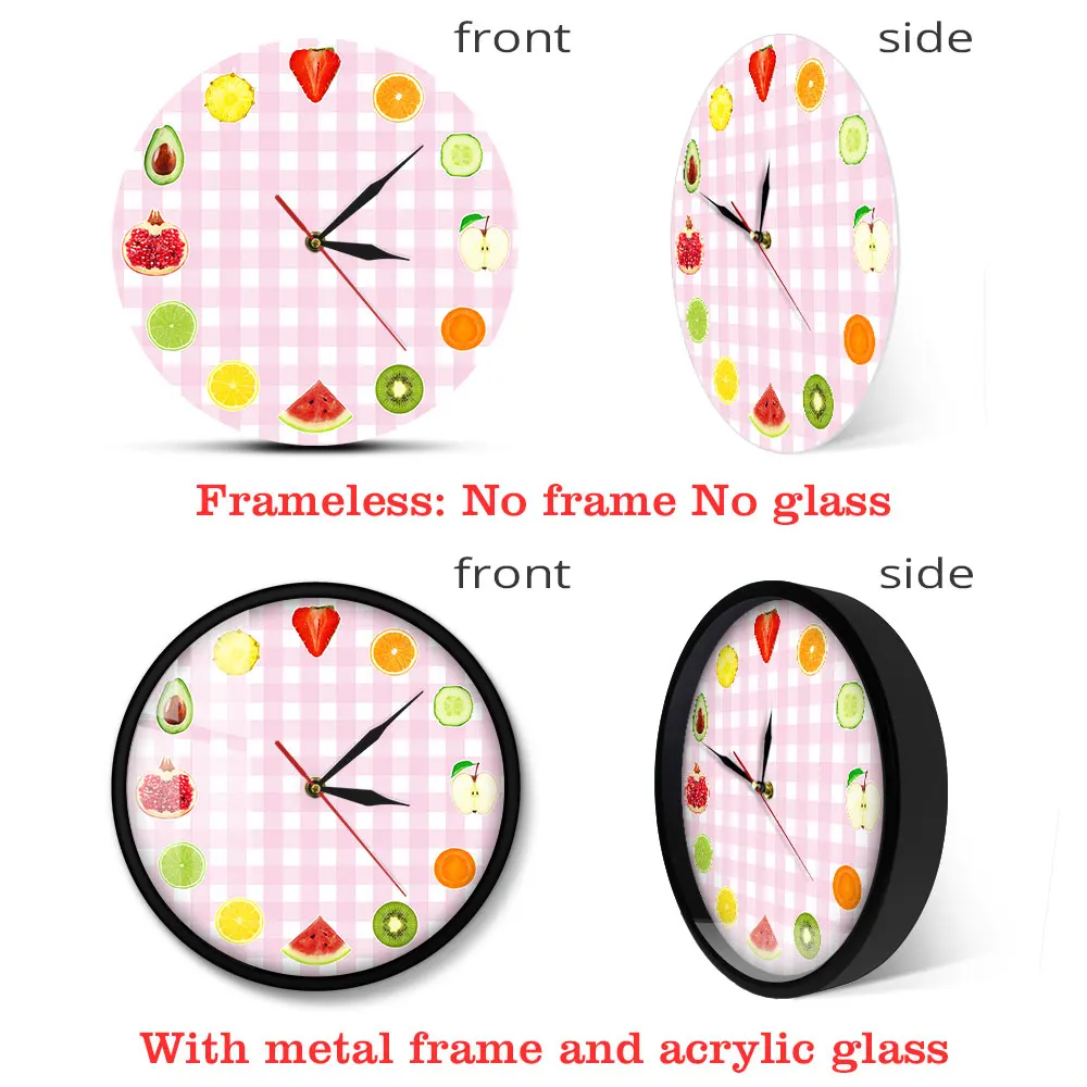 12 различных видов настенные часы в виде фруктового дерева свежие фрукты ломтик