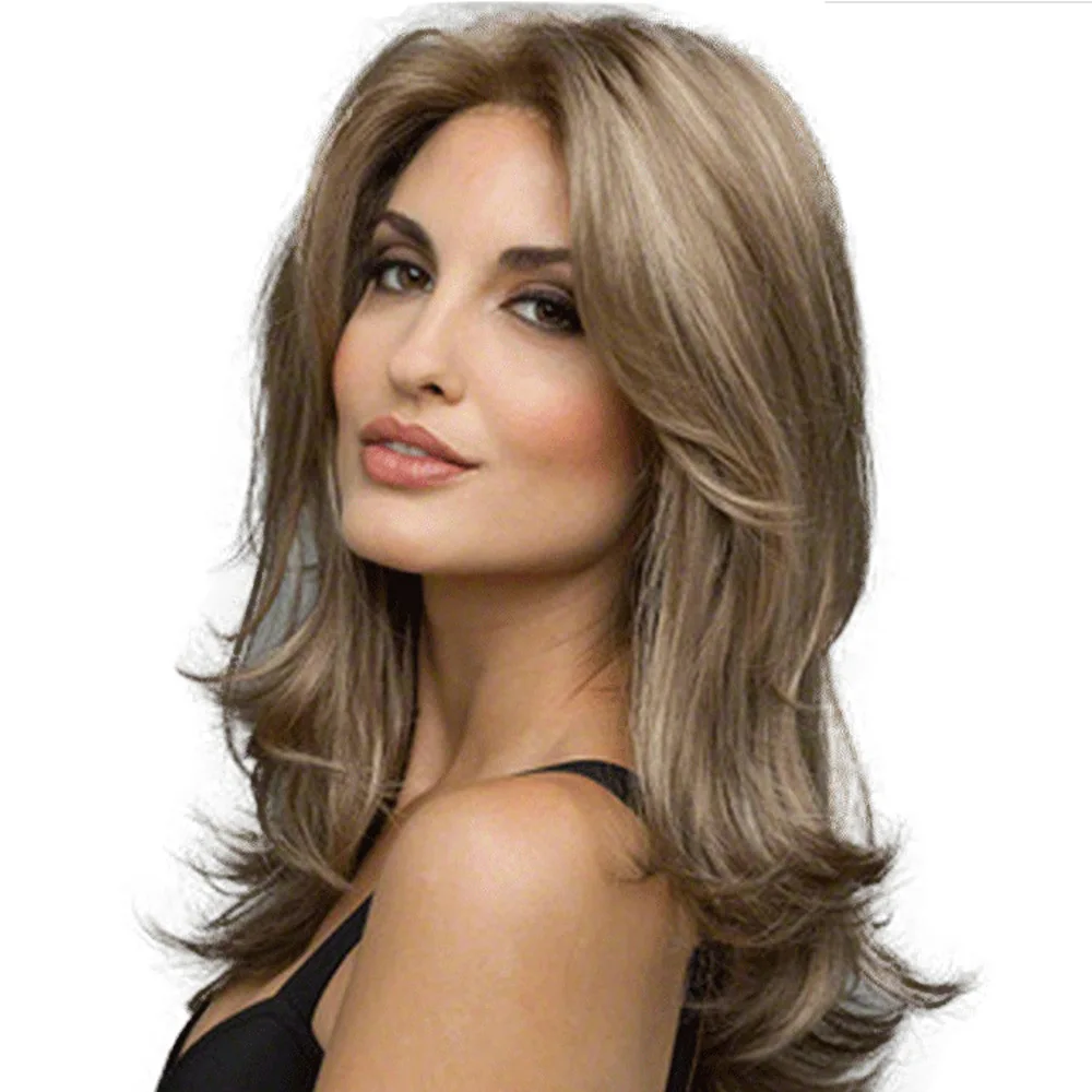 

Long Wavy Wig Mixed Blonde Brown Synthetic Wigs for White Women Cospaly Party Hair Wigs Heat Resistant Fiber