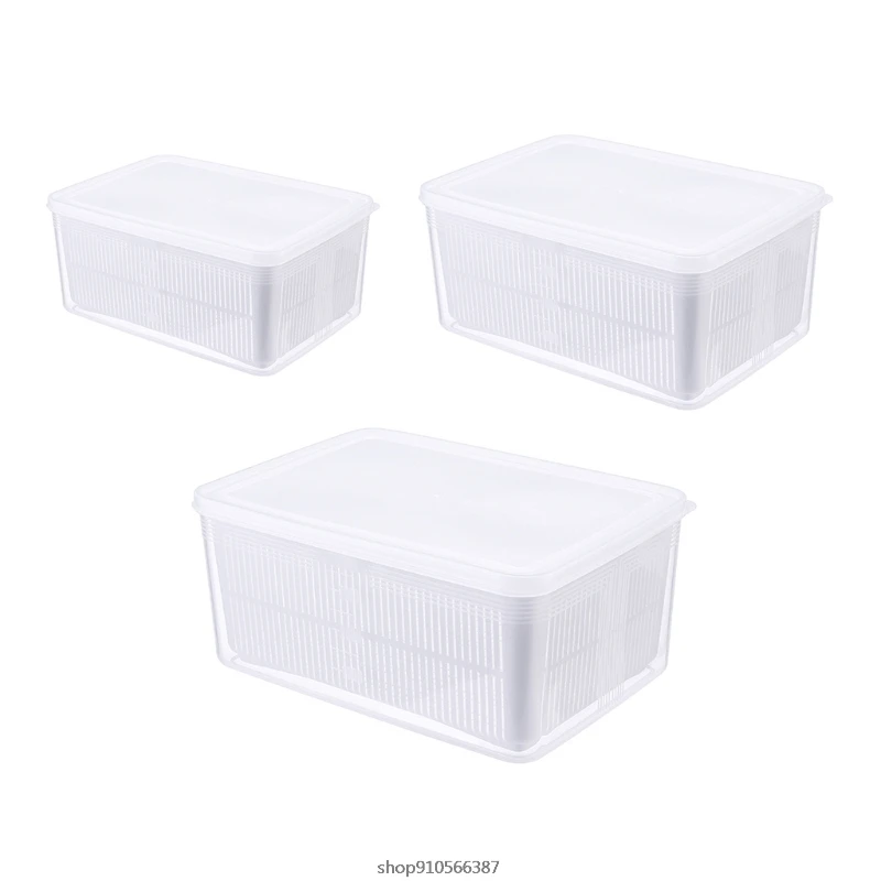 

Retractable Kitchen Storage Box Drain Basket Refrigerator Keep Fresh Box Vegetable Fruit Drain Case Multifunctional Wholesales