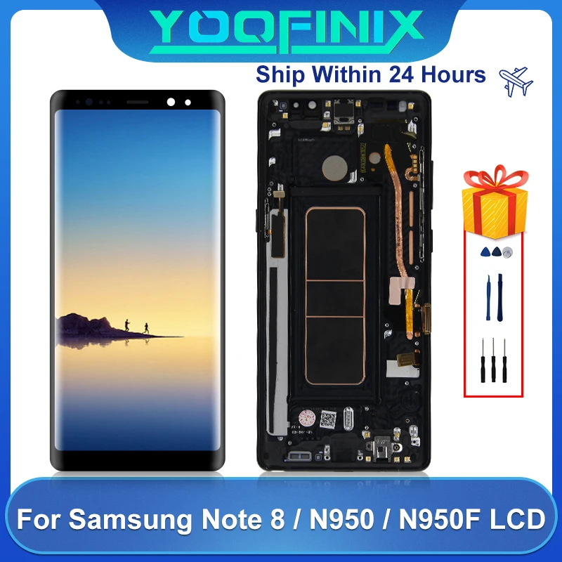 

Original For Samsung Galaxy Note 8 LCD SM-N950F N950FD N950U N950 Display LCD Touch Screen Digitizer Display Replacement Parts