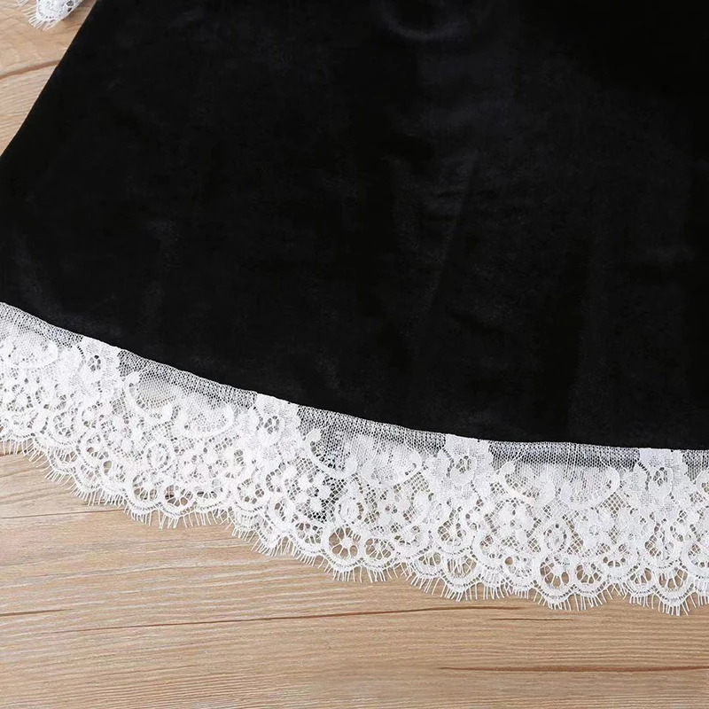 HE Hello Enjoy Girl Gold Velvet New Year Dress 2022 Girls Kids Teens Lace Flower Princess Elegant Dresses Children Clothes 4-12Y