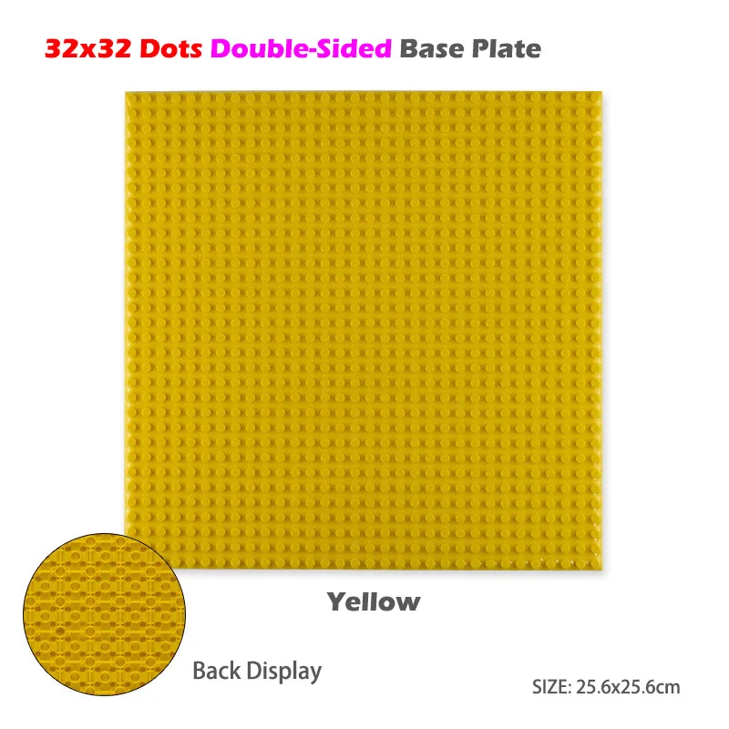 32x32 Yellow Строительные блоки, аксессуары, игрушки, двухсторонняя Базовая пластина, детские строительные игрушки, совместимые с классическими блоками, игрушки - Цвет: 32x32 Yellow