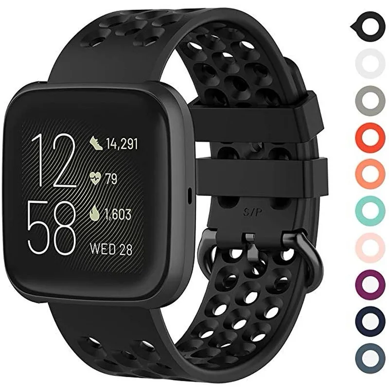 Оригинальный силиконовый ремешок для Fitbit Versa браслет с вентиляционными