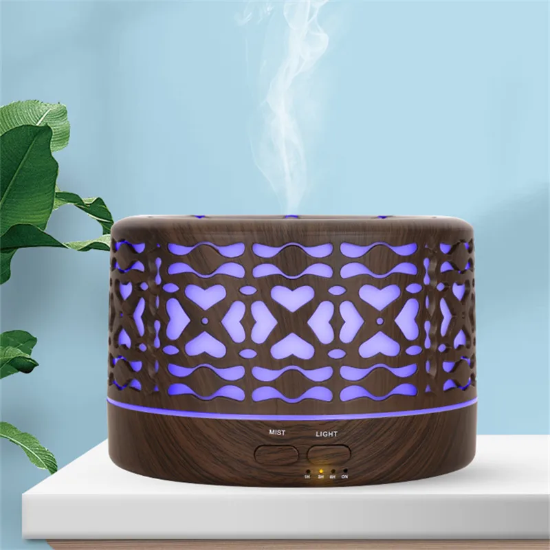 

Searide Aroma Essential Oil Diffuser 500ML Air Humidifier Wood Grain Aromatherapy Ultrasonic Cool Mister with 7 Color LED Light