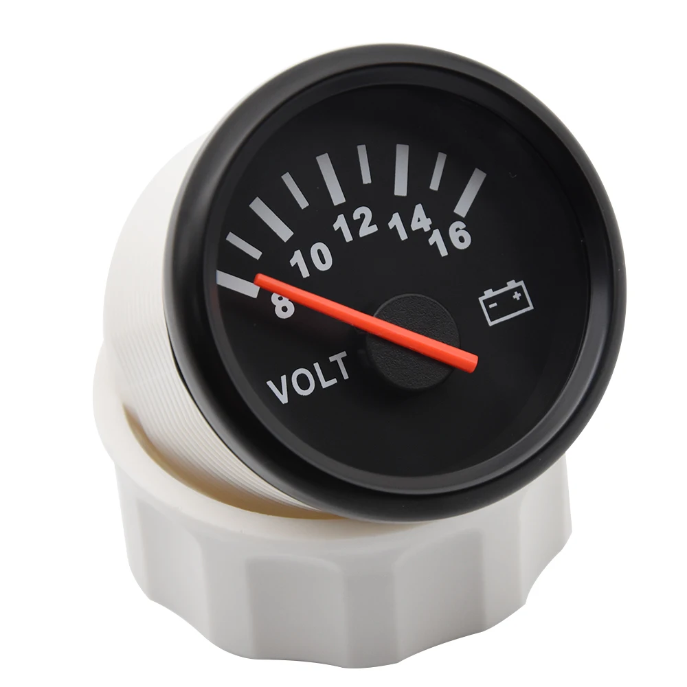 

52mm volt meter Marine Auto Voltmeter universal 8-16V Waterproof Gauge For Motorcycle Car Boat Automobile With Red Backlight 12V