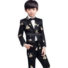 Роскошный свадебный костюм для мальчиков, детский вышитый строгий костюм из трех предметов, детское пианино, сценический костюм для представлений