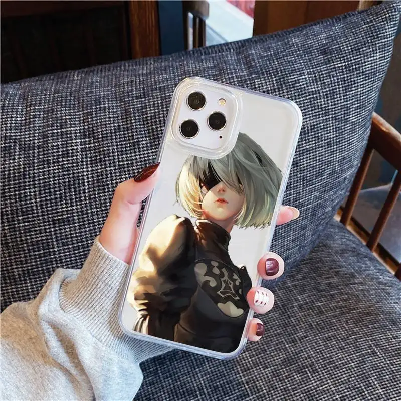 

Anime Nier Automata 2b Phone Case For iphone 12 11 8 7 6s 6 5 5s 5c se plus mini x xs xr pro max Transparent soft