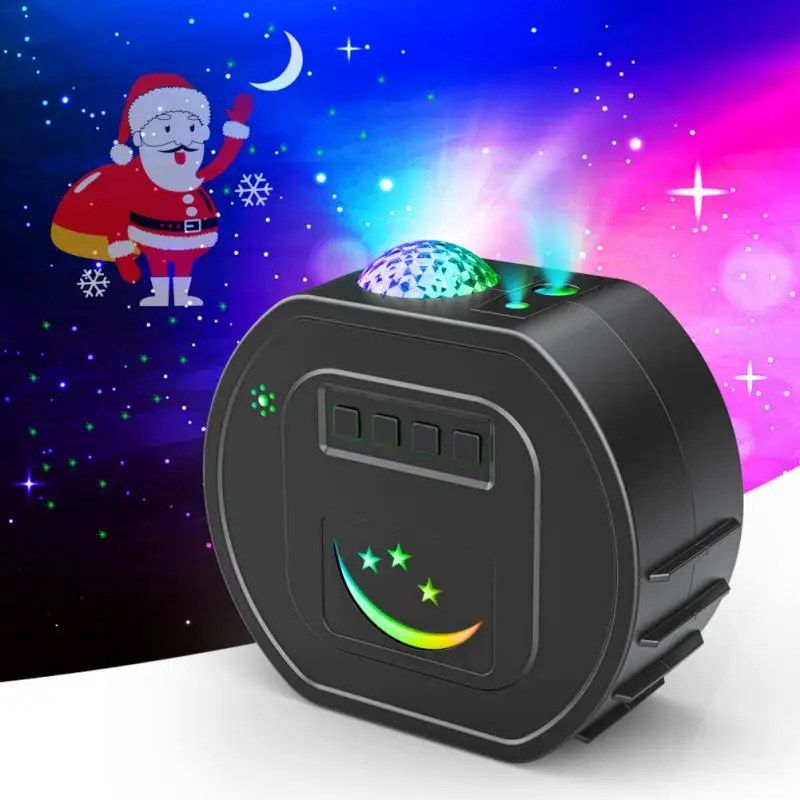 

Музыкальный проектор звездного неба, совместимый с Bluetooth, лампа для океан, воды, атмосферная лампа, Рождественский проектор, декоративный св...