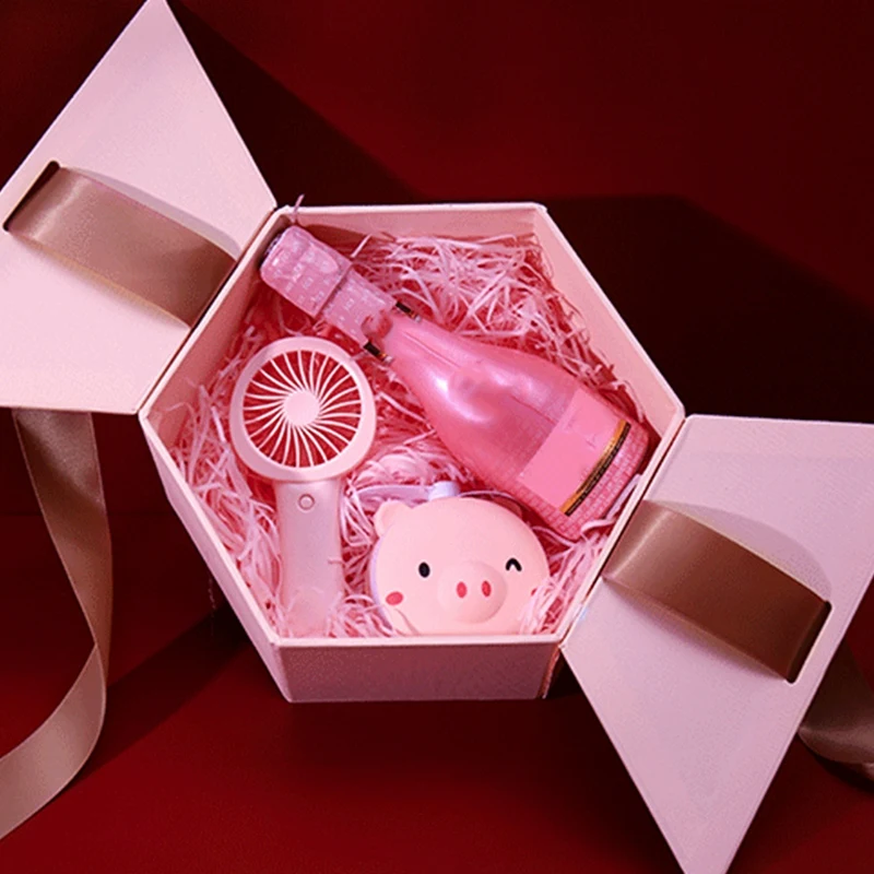 1 шт. Шестигранная Подарочная коробка с бантом Свадебная для конфет