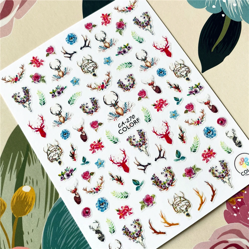 Рождественский Санта-Клаус Подарок 3D Наклейка для ногтей на клейкой основе CA-082-083-333, декоративный инструмент для орнамента.