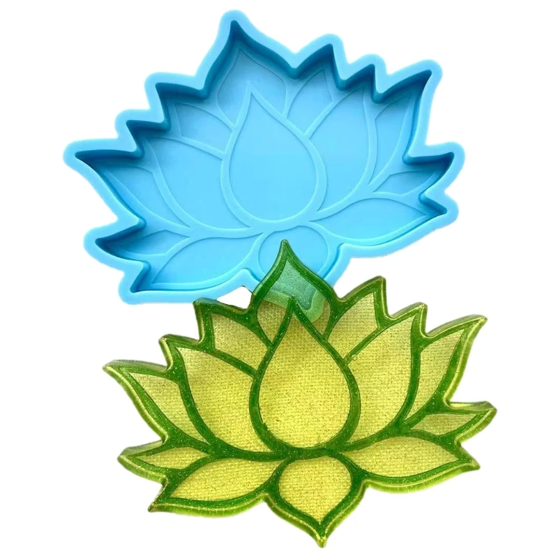

2022 New Lotus Flower Coaster Epoxy Resin Mold Cup Mat Silicone Mould DIY Crafts Decorations Making Tools 2020 trend