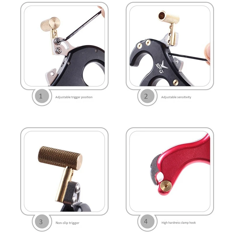 

SPG 4 Finger Release Aid Archery Release Aids Caliper Release for Compound Bow Archery and Bow Release