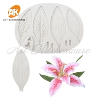 new lily petal mold veiner mold diy fondant cake decorating tools silicone cake mold baking supplies kitchen tool