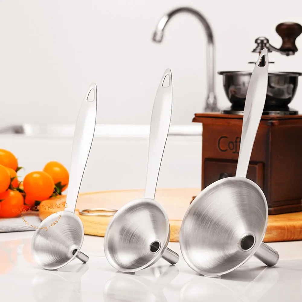 3 шт./компл. Воронка Из Нержавеющей Стали с удобной длинной ручкой отлично