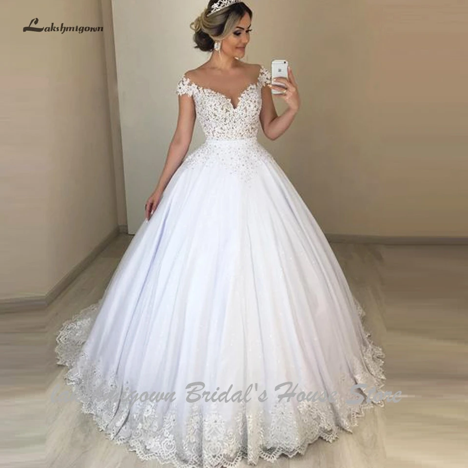 Женские кружевные свадебные платья из Саудовской Аравии, Vestido Novia, сексуальные свадебные платья из прозрачного тюля, свадебное платье Lakshmigown