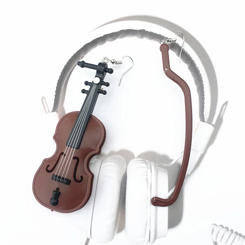 

Drop Earrings Jewelry Fun Earrings Acrylic Earrings Violin Pendant Earring for Women Child Gift Jewelry Wholesale