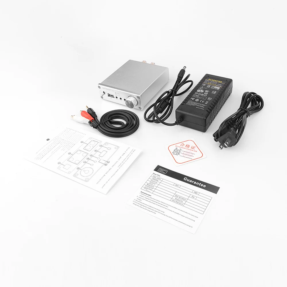 Silver-US Plug AIYIMA TPA3116D2 усилители 50 Вт* 2 Bluetooth 5,0 стерео усилитель аудио усилитель мощности динамика DIY для домашнего звукового театра - Цвет: Silver-US Plug