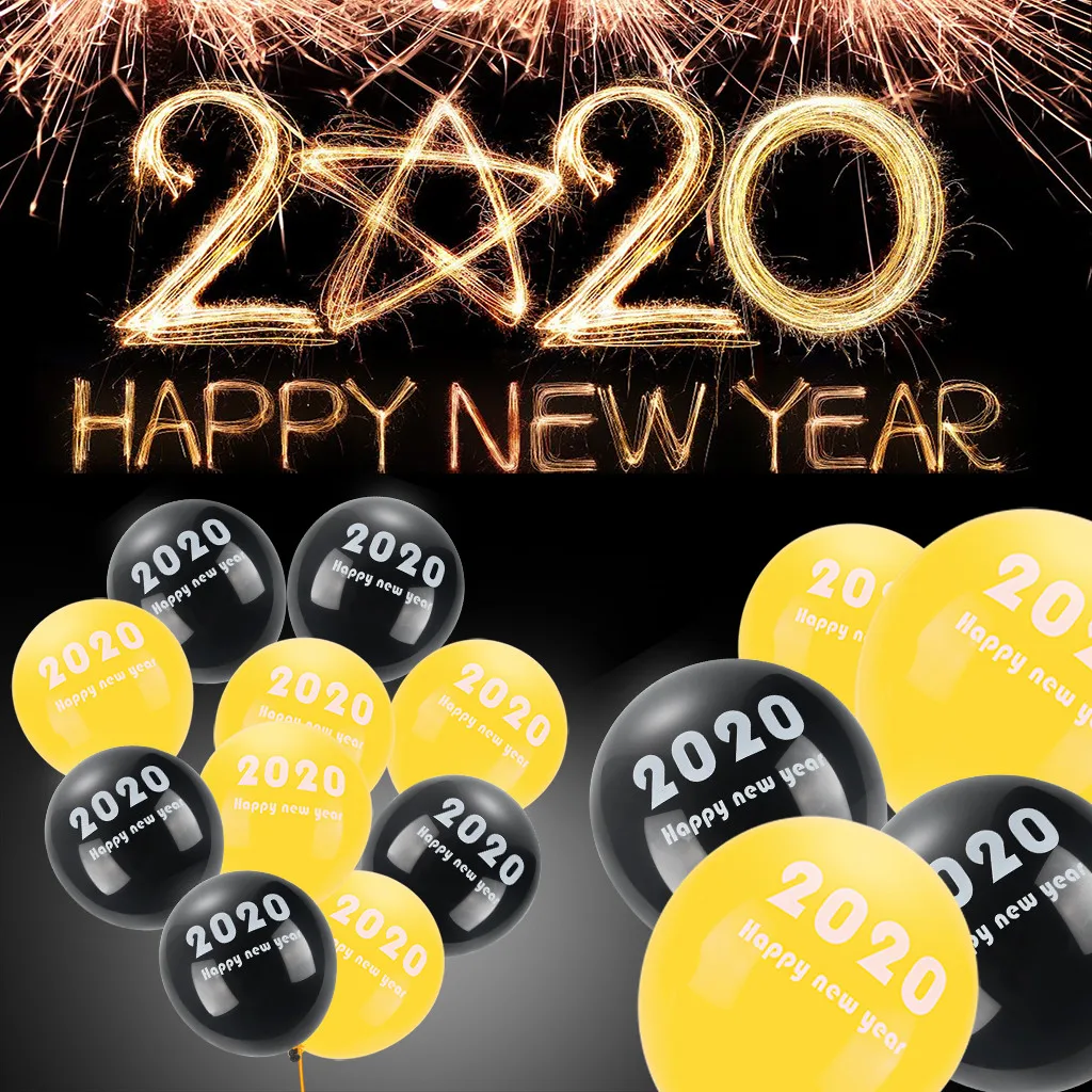 10 шт Воздушные шары Рождество Новый год Украшение воздушные 2020 счастливый новый