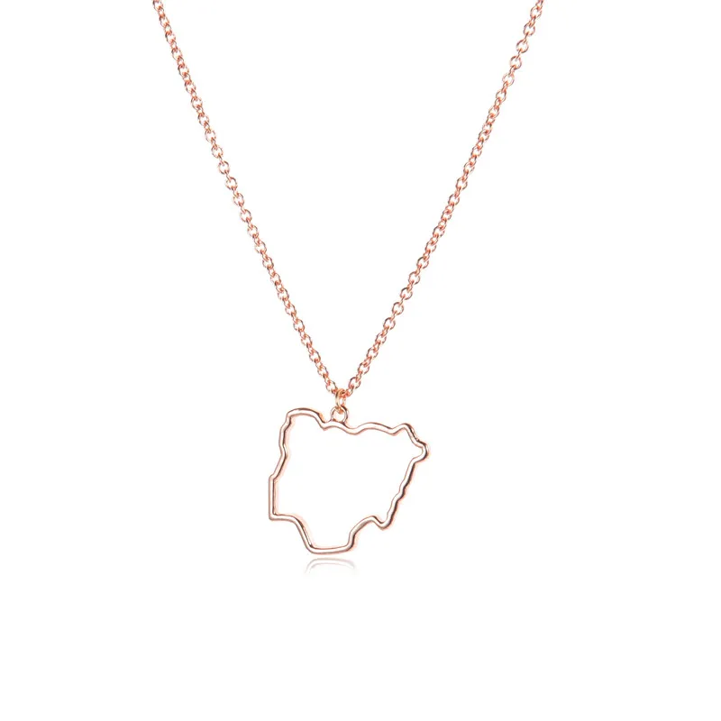

5 Outline Africa Nigeria map Country necklace hollow State geography island city Hometown souvenir pendant Necklace Jewelry